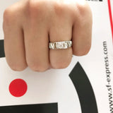 Tibetan Silver Double V Cubic Zirconia Wedding Band