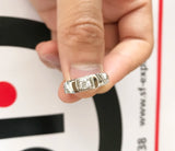 Tibetan Silver Double V Cubic Zirconia Wedding Band