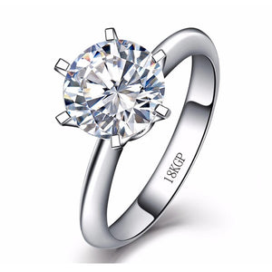 Platinum Texture Ring 2.0ct CZ Wedding Band Tibetan Silver