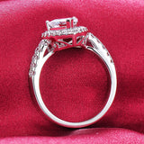 Tibetan Silver Heart Ring with Cubic Zircon