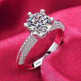 Tibetan Silver CZ Zircon Rings for Women Bride Wedding