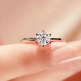 18K Tibetan Silver Zircon Wedding Band Ring Women