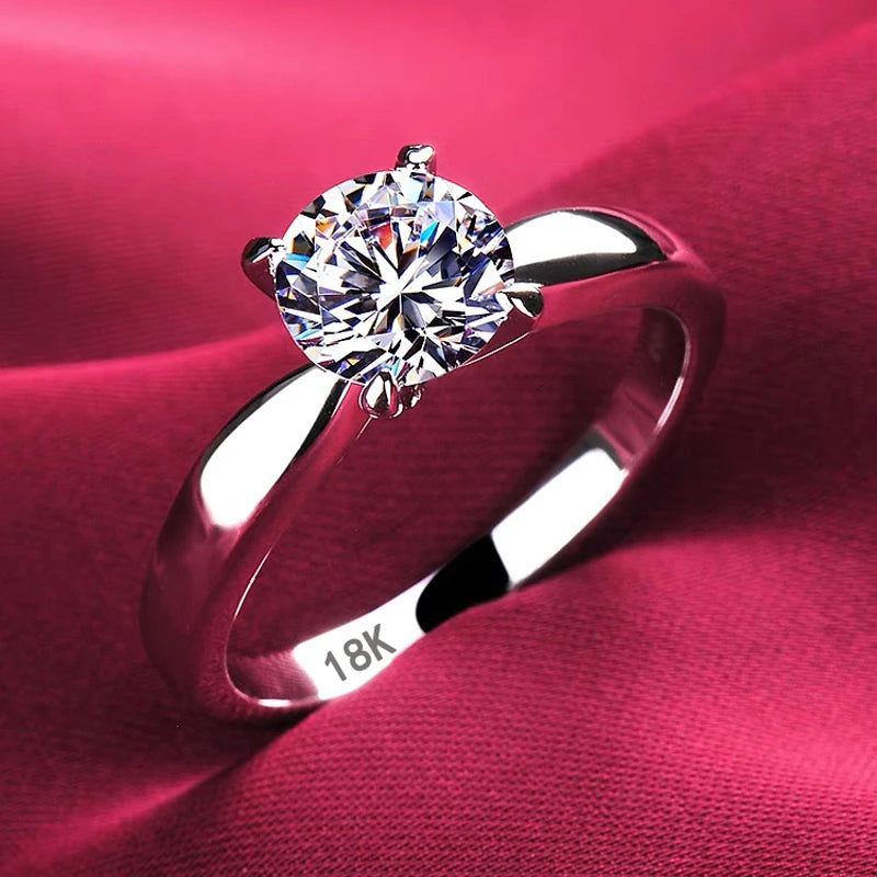 18K Tibetan Silver Zircon Wedding Band Ring Women