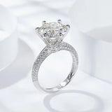 Tibetan Silver Wedding Engagement Ring Round 2ct CZ Zirconia Bands