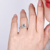 Tibetan Silver Wedding Engagement Ring Round 2ct CZ Zirconia Bands