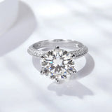 Tibetan Silver Wedding Engagement Ring Round 2ct CZ Zirconia Bands