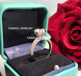 Tibetan Silver Ring 2.0ct Cubic Zircon Wedding Band Women Gift