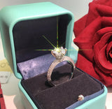 Tibetan Silver Ring 2.0ct Cubic Zircon Wedding Band Women Gift