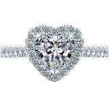Tibetan Silver Heart Zirconia Stone Rings Wedding Jewelry