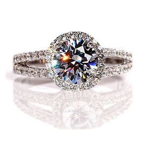 Tibetan Silver CZ Wedding Engagement Ring Bridal Jewelry