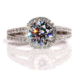Tibetan Silver CZ Wedding Engagement Ring Bridal Jewelry