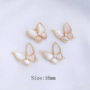 Shell Pendants Jewelry Set with Butterfly Charms for DIY Jewelry Making