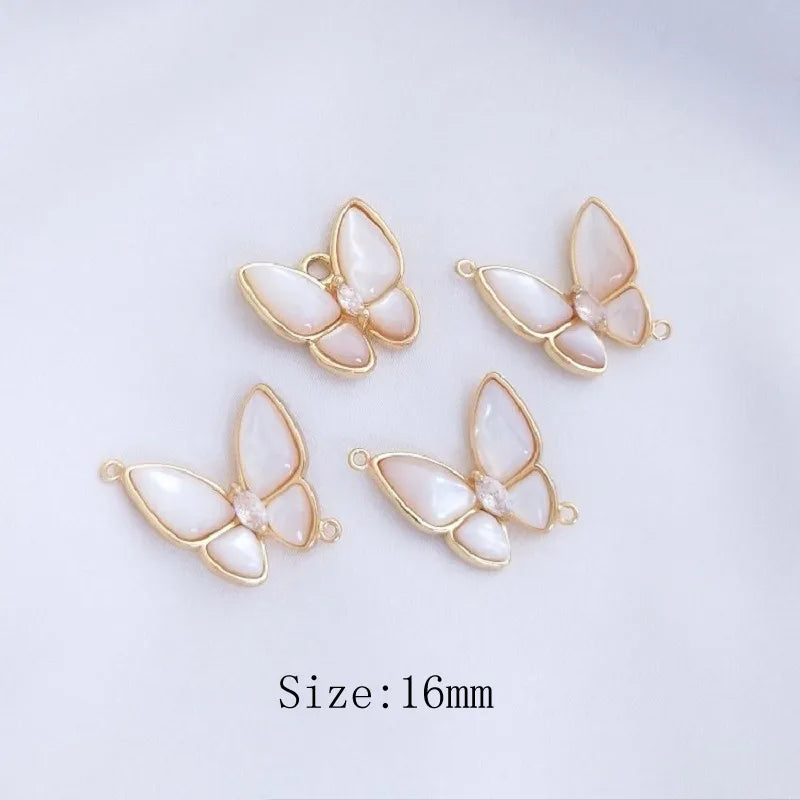 Shell Pendants Jewelry Set with Butterfly Charms for DIY Jewelry Making