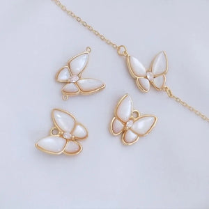 Shell Pendants Jewelry Set with Butterfly Charms for DIY Jewelry Making