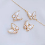 Shell Pendants Jewelry Set with Butterfly Charms for DIY Jewelry Making