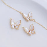Shell Pendants Jewelry Set with Butterfly Charms for DIY Jewelry Making