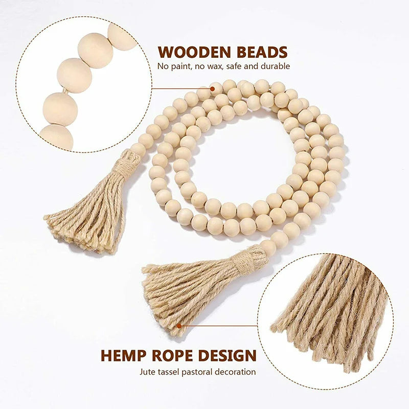 Nordic Style Wall Hanging DIY Crafts Wood Bead Garland