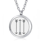 30mm Magnetic Aroma Diffuser Pendant Necklace with Chain - Stainless Steel