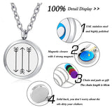 30mm Magnetic Aroma Diffuser Pendant Necklace with Chain - Stainless Steel