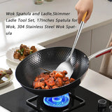 17" Stainless Steel Wok Spatula & Ladle Set