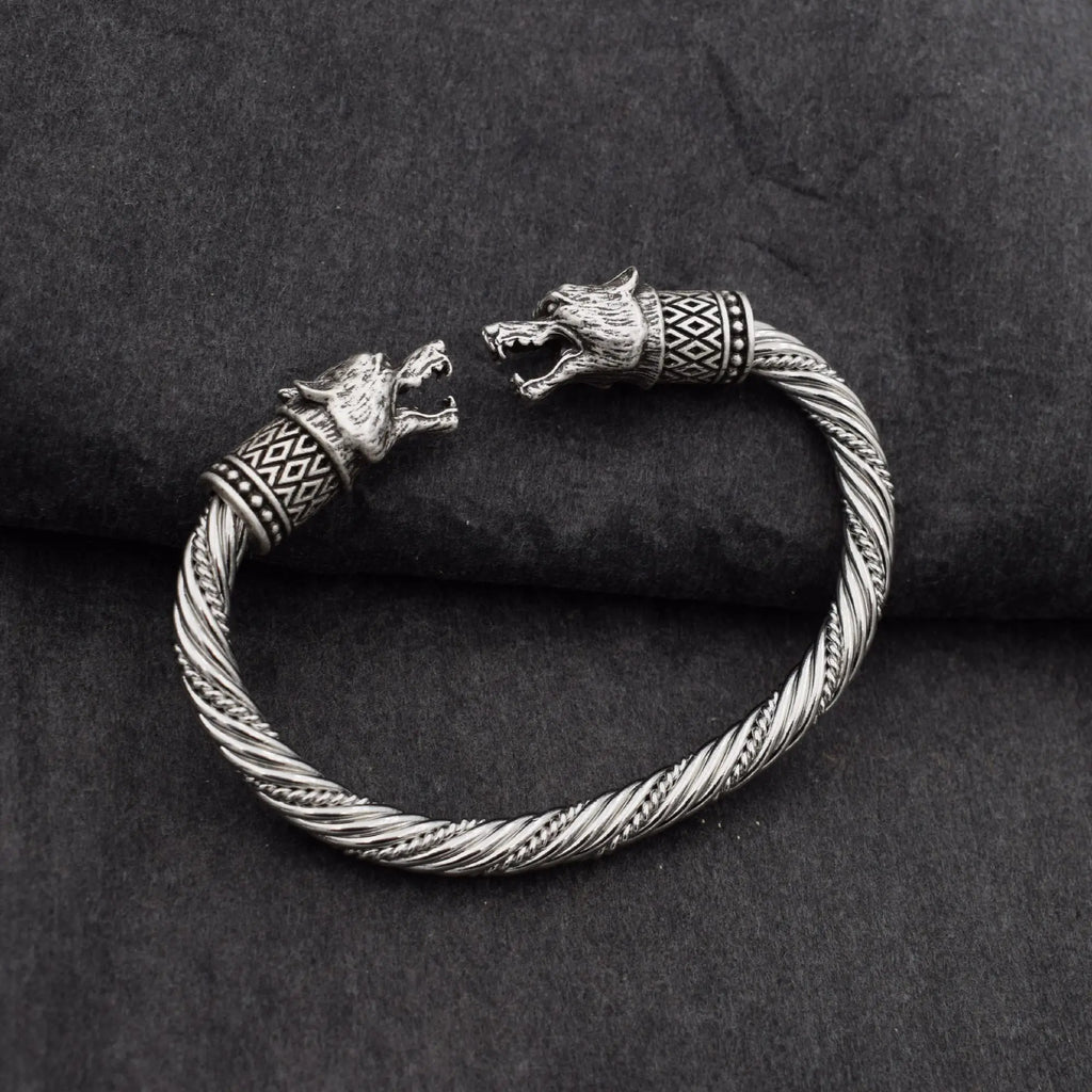 Wolf Head Bracelet Viking Bracelet Teen Wristband Cuff Bracelets