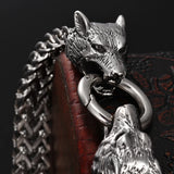 Wolf Lion Head Man Bracelet Stainless Steel Animal Gothic Hand Bands