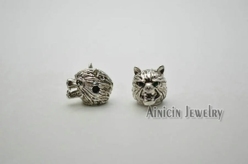 Animal Heads Rose Silver Plating Copper Beads Bracelets Finding