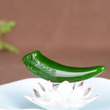 Green Jade Pendant Necklace Chinese Hand Carved Charm Jewelry