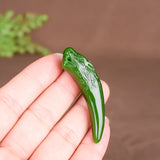 Green Jade Pendant Necklace Chinese Hand Carved Charm Jewelry