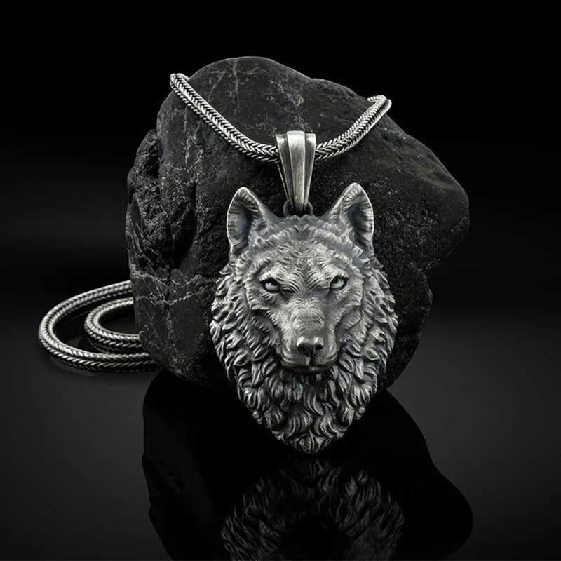 Wolf Pendant Necklace Zodiac Jewelry Hip-Hop Animal Chain Men