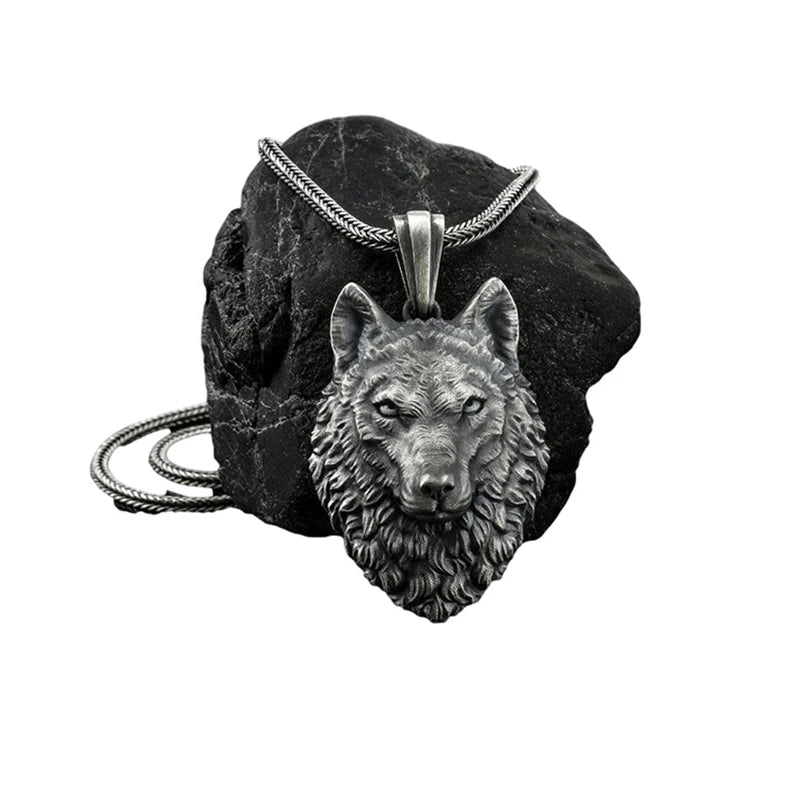 Wolf Pendant Necklace Zodiac Jewelry Hip-Hop Animal Chain Men