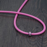 Pink Gray Silicone Necklace Pendant Stainless Steel Health Care