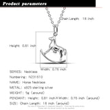 925 Silver Horse Pendant Necklace Choker Charm Jewelry Gift