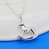 925 Silver Horse Pendant Necklace Choker Charm Jewelry Gift