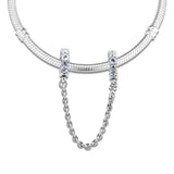 925 Silver Beads Clear Safety Chain for European Bracelets