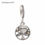 925 Silver Family Tree Charm for European Bracelets Sterling Silver Jewelry