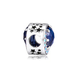 Moon & Night Sky Charm for European Bracelets - 925 Silver Beads