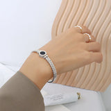 18K Plated Steel Love Letter Bracelet Roman Numeral Bangle