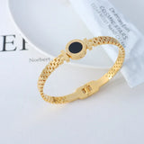 18K Plated Steel Love Letter Bracelet Roman Numeral Bangle