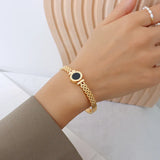 18K Plated Steel Love Letter Bracelet Roman Numeral Bangle