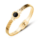 18K Plated Steel Love Letter Bracelet Roman Numeral Bangle