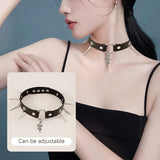 Punk Rivets Choker Necklace Goth Collar
