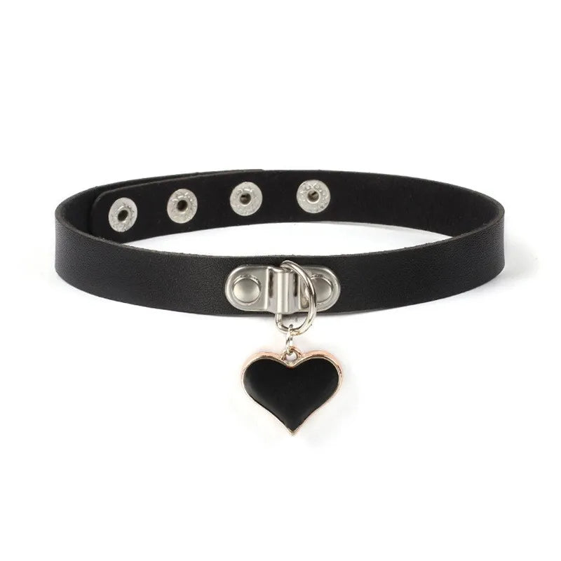 Punk Choker Collar Necklace Rivets Gothic Femme Jewelry