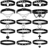 Punk Choker Collar Necklace Rivets Gothic Femme Jewelry