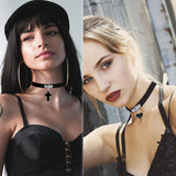 Punk Choker Collar Necklace Rivets Gothic Femme Jewelry