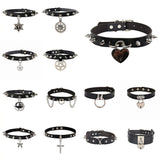 Woman Punk Choker Collar Necklace Goth Rivets Choker Necklace
