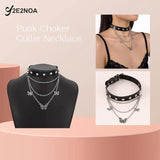 Punk Rivets Choker Necklace Goth Collar