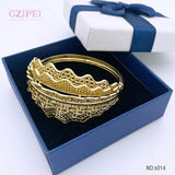 18K Plated Copper Bangle Bracelet Wedding Gift