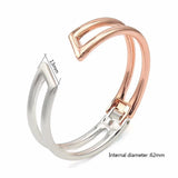 Rose and Silver Two-tone Bracelet for Women