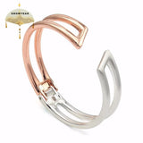 Rose and Silver Two-tone Bracelet for Women